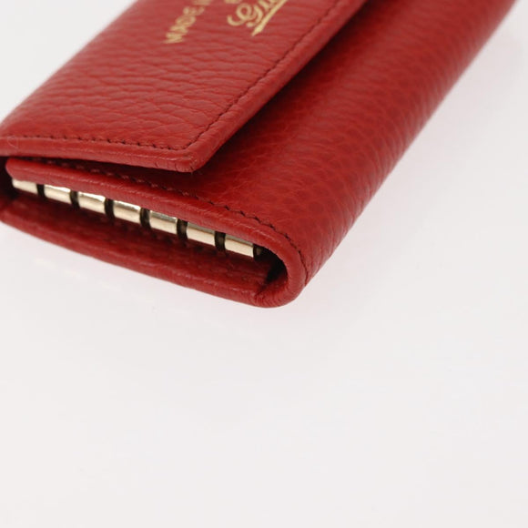 GUCCI Swing Key Case Leather Red 354499 Auth am9441V