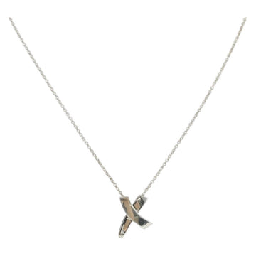 TIFFANY&Co. Cross Kiss Necklace Ag925 Silver Auth am9443