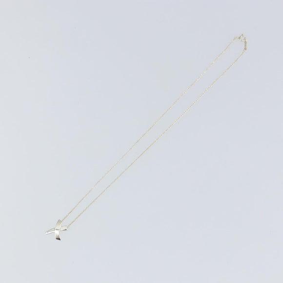 TIFFANY&Co. Cross Kiss Necklace Ag925 Silver Auth am9443