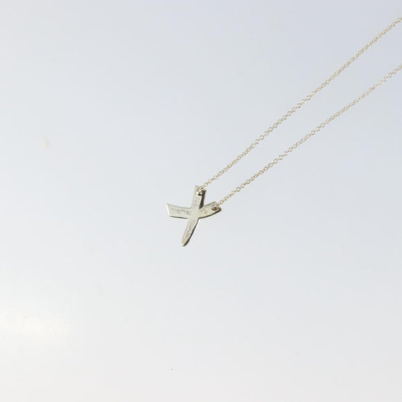 TIFFANY&Co. Cross Kiss Necklace Ag925 Silver Auth am9443