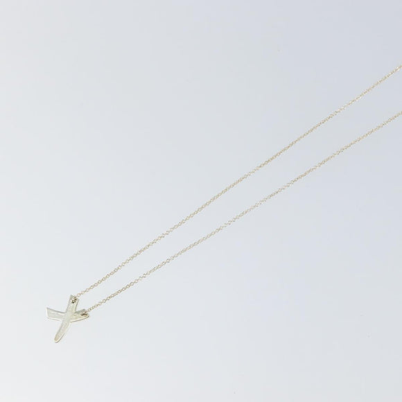 TIFFANY&Co. Cross Kiss Necklace Ag925 Silver Auth am9443