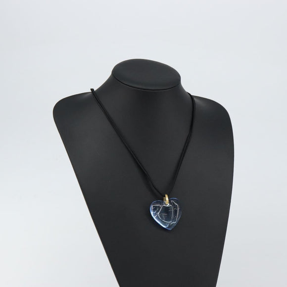 Baccarat Necklace Crystal glass Light Blue Auth am9446
