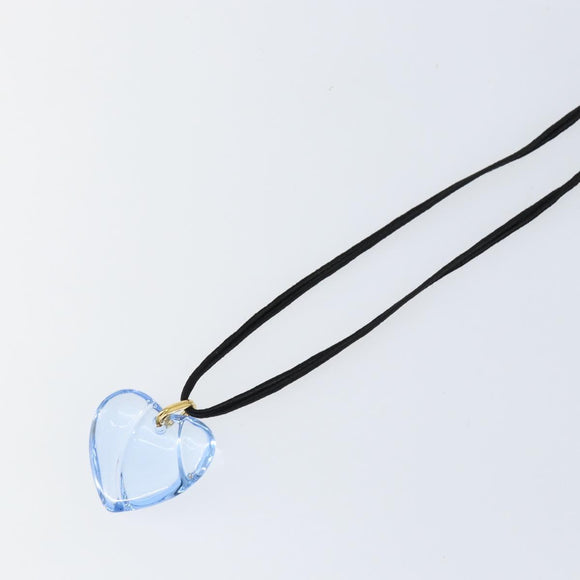 Baccarat Necklace Crystal glass Light Blue Auth am9446