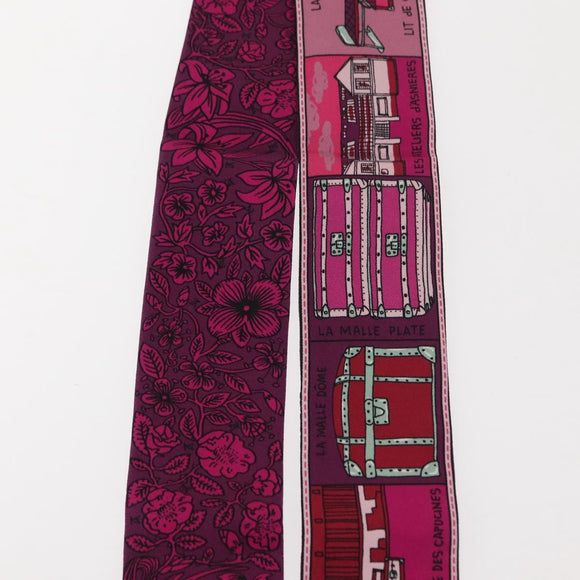 LOUIS VUITTON Bandeau BB Ju De Louis Scarf Silk Purple M70855 LV Auth am9450