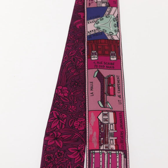 LOUIS VUITTON Bandeau BB Ju De Louis Scarf Silk Purple M70855 LV Auth am9450