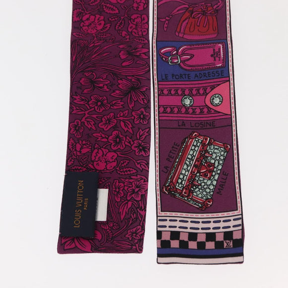 LOUIS VUITTON Bandeau BB Ju De Louis Scarf Silk Purple M70855 LV Auth am9450