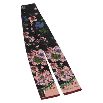 LOUIS VUITTON Bando Flower Scarf Silk Black MP1905 LV Auth am9451 - 0