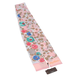 LOUIS VUITTON Bando Retro Flower Scarf Silk Pink Beige M75214 LV Auth am9452 - 0