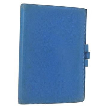 HERMES Agenda GM Day Planner Cover Leather Blue Auth am9456