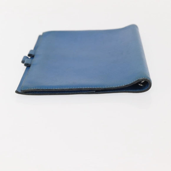 HERMES Agenda GM Day Planner Cover Leather Blue Auth am9456
