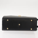 VALENTINO Hand Bag Leather 2way Black Gold Auth am9460-5