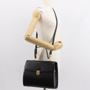 VALENTINO Hand Bag Leather 2way Black Gold Auth am9460-26