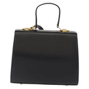 VALENTINO Hand Bag Leather 2way Black Gold Auth am9460-2