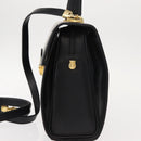 VALENTINO Hand Bag Leather 2way Black Gold Auth am9460-3