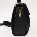 VALENTINO Hand Bag Leather 2way Black Gold Auth am9460-4