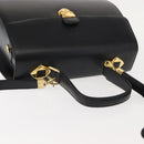 VALENTINO Hand Bag Leather 2way Black Gold Auth am9460-6