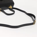 VALENTINO Hand Bag Leather 2way Black Gold Auth am9460-8
