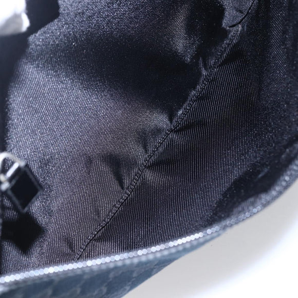 GUCCI GG Canvas Shoulder Bag Black Silver 90476 Auth am9461