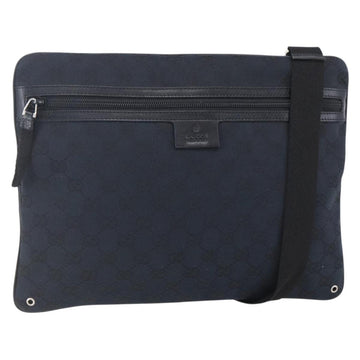 GUCCI GG Canvas Shoulder Bag Black Silver 90476 Auth am9461