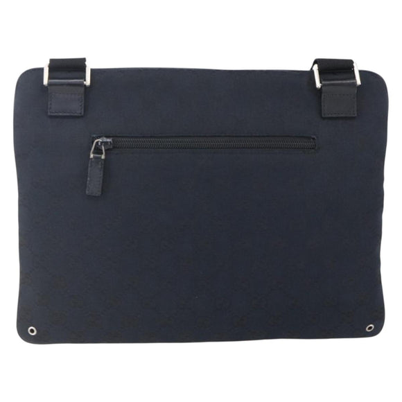 GUCCI GG Canvas Shoulder Bag Black Silver 90476 Auth am9461