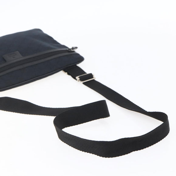 GUCCI GG Canvas Shoulder Bag Black Silver 90476 Auth am9461