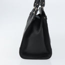 Salvatore Ferragamo Gancini Hand Bag Leather Black Silver Auth am9462V-3