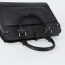 Salvatore Ferragamo Gancini Hand Bag Leather Black Silver Auth am9462V-6