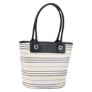 BURBERRY Blue Label Tote Bag Canvas Leather White Silver Auth am9464-1