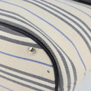 BURBERRY Blue Label Tote Bag Canvas Leather White Silver Auth am9464-9