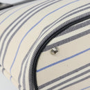 BURBERRY Blue Label Tote Bag Canvas Leather White Silver Auth am9464-14