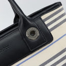 BURBERRY Blue Label Tote Bag Canvas Leather White Silver Auth am9464-17