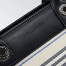 BURBERRY Blue Label Tote Bag Canvas Leather White Silver Auth am9464-18