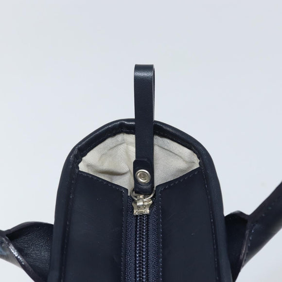 BURBERRY Blue Label Tote Bag Canvas Leather White Silver Auth am9464