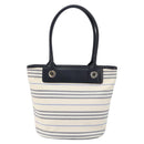 BURBERRY Blue Label Tote Bag Canvas Leather White Silver Auth am9464-13