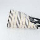 BURBERRY Blue Label Tote Bag Canvas Leather White Silver Auth am9464-3