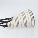 BURBERRY Blue Label Tote Bag Canvas Leather White Silver Auth am9464-4