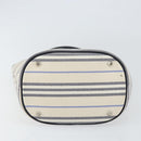 BURBERRY Blue Label Tote Bag Canvas Leather White Silver Auth am9464-5