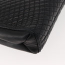 BALLY Quilted Chain Shoulder Bag Leather Black Gold Auth am9465-15