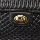 BALLY Quilted Chain Shoulder Bag Leather Black Gold Auth am9465-17