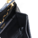 BALLY Quilted Chain Shoulder Bag Leather Black Gold Auth am9465-18