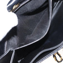 BALLY Quilted Chain Shoulder Bag Leather Black Gold Auth am9465-20