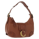 Chloe Shoulder Bag Leather Brown Gold Auth am9467V-1