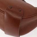 Chloe Shoulder Bag Leather Brown Gold Auth am9467V-14