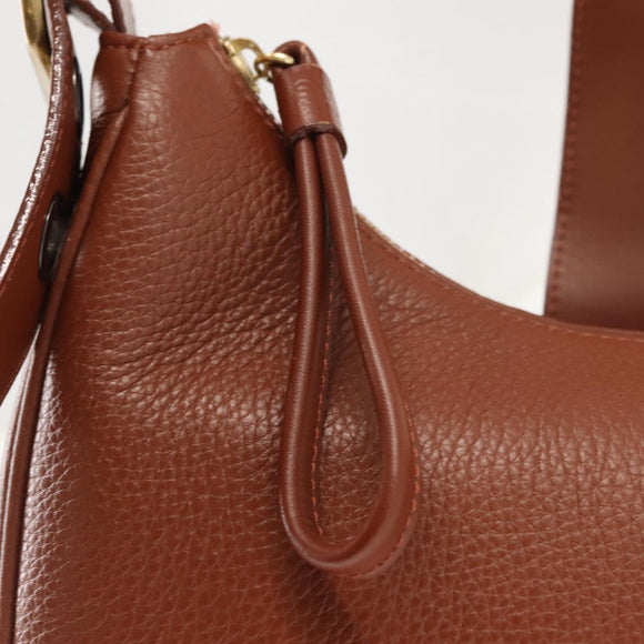 Chloe Shoulder Bag Leather Brown Gold Auth am9467V