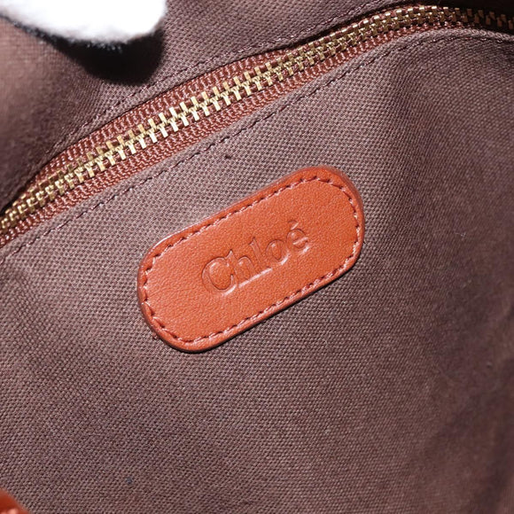 Chloe Shoulder Bag Leather Brown Gold Auth am9467V