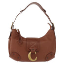 Chloe Shoulder Bag Leather Brown Gold Auth am9467V-13