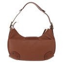 Chloe Shoulder Bag Leather Brown Gold Auth am9467V-2