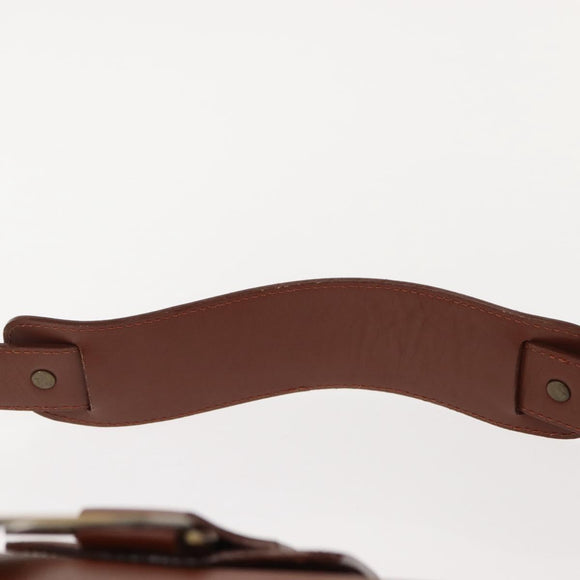 Chloe Shoulder Bag Leather Brown Gold Auth am9467V