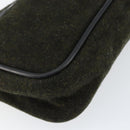 PRADA Sports Accessory Pouch Wool Khaki Auth am9470-16