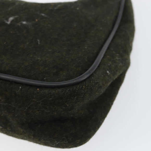 PRADA Sports Accessory Pouch Wool Khaki Auth am9470